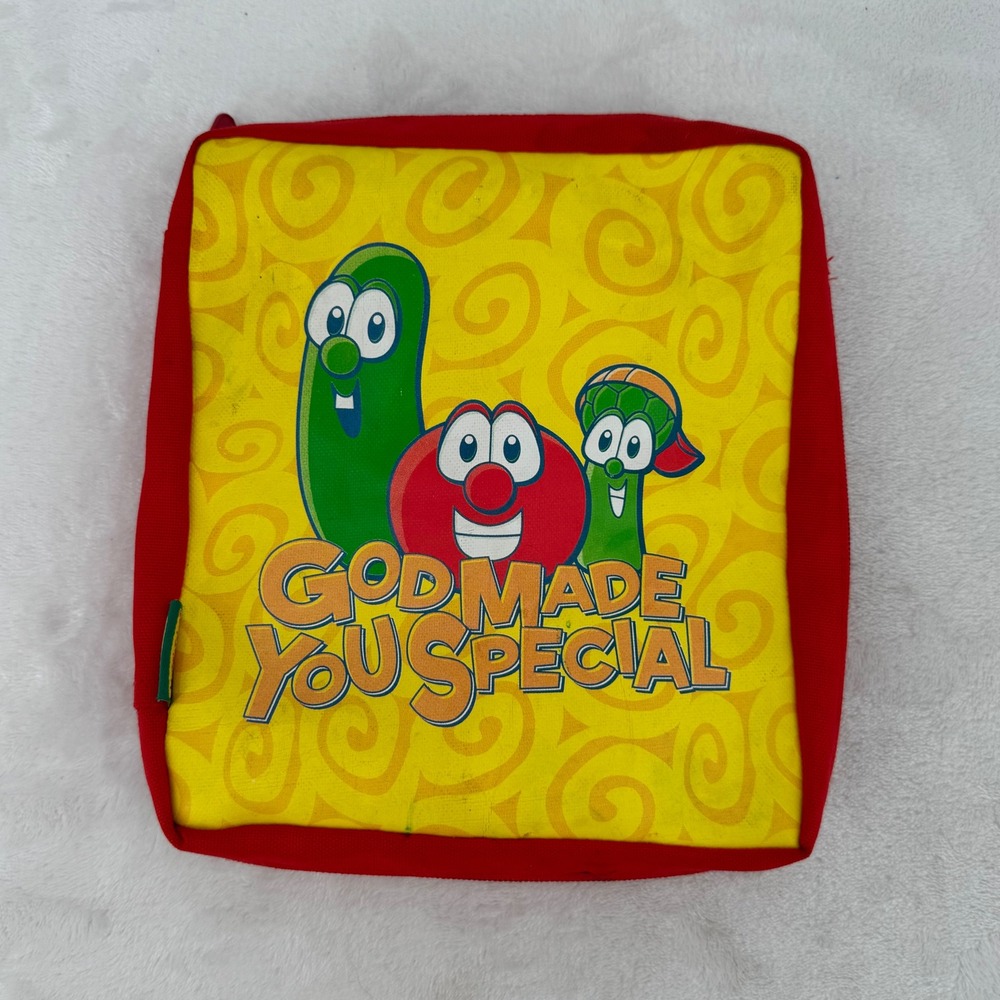 Y2K VeggieTales Bible Cover Kids God Made You Special Bob & Larry Organizer Case